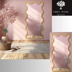 Lustro nieregularne w ramie mdf - TWIST – Blobs Mirrors Złota Rama